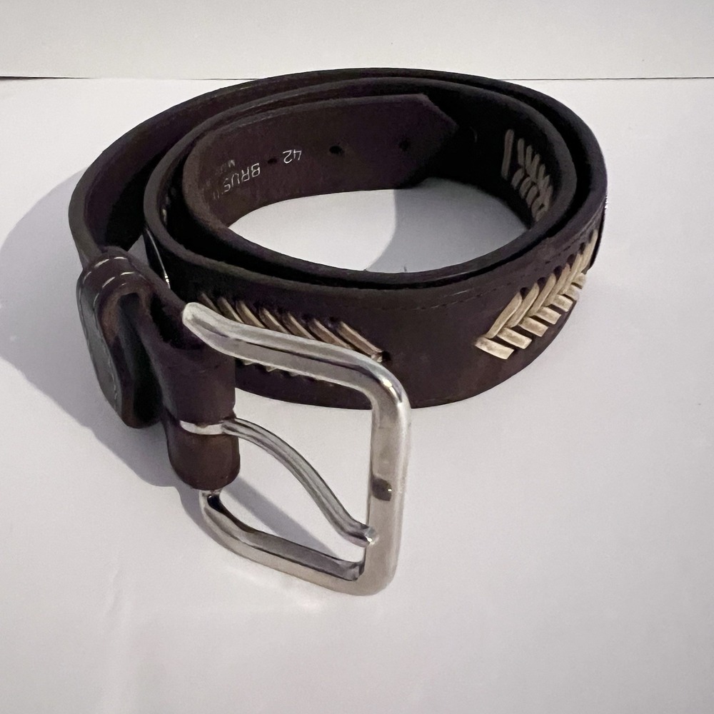 Brushy Creek Western Leather Belt Brown Made In USA